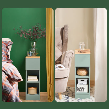 Table de chevet naturel étroite en bois -