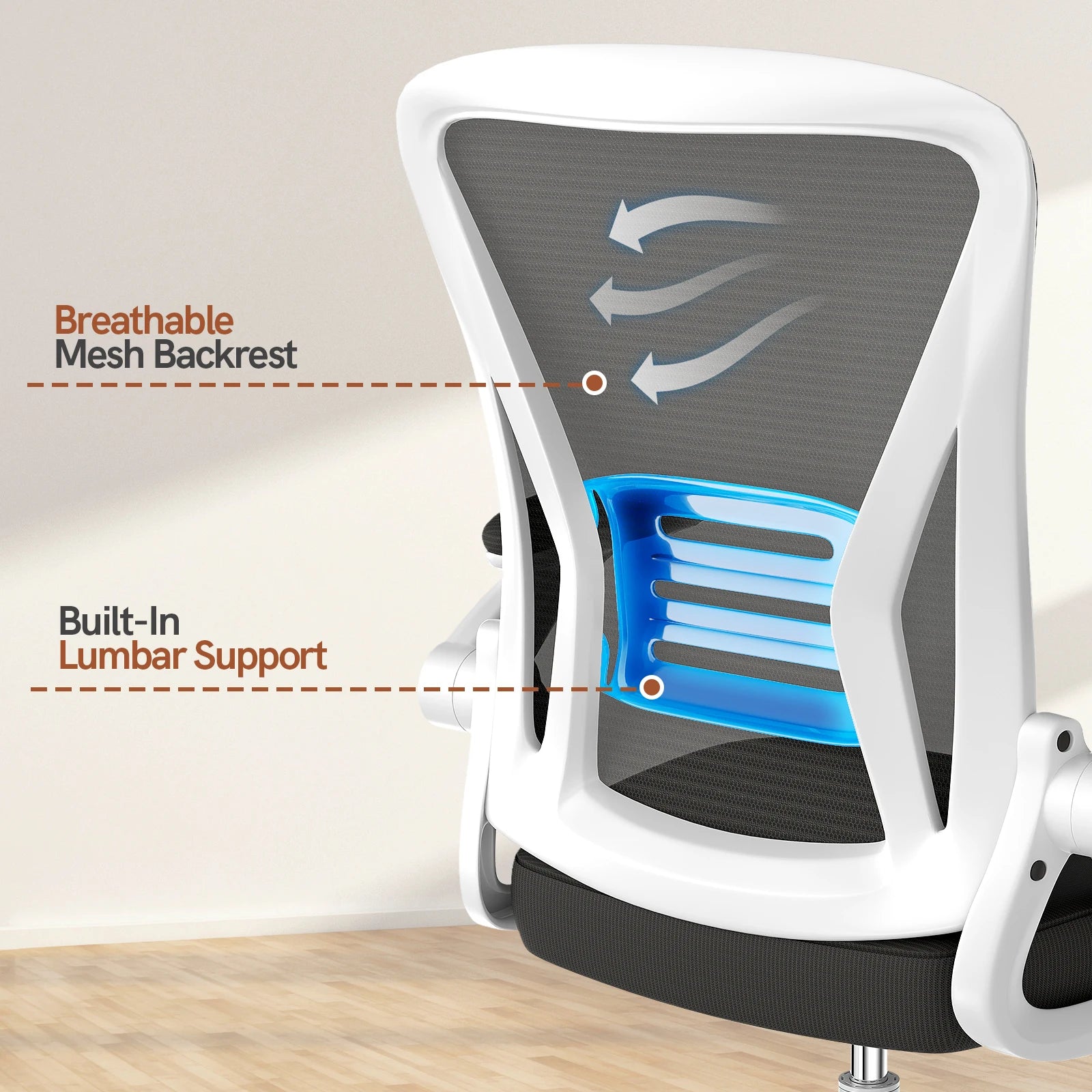 Chaise de bureau roulante avec accoudoirs -