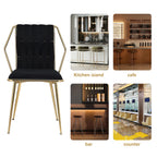 Chaise salle à manger couleur noir lot de 2 pièces avec accoudoirs -