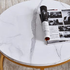 Table basse ronde blanche set de 2 ensemble -