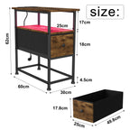 Table de chevet en métal Urban luxe avec LED -