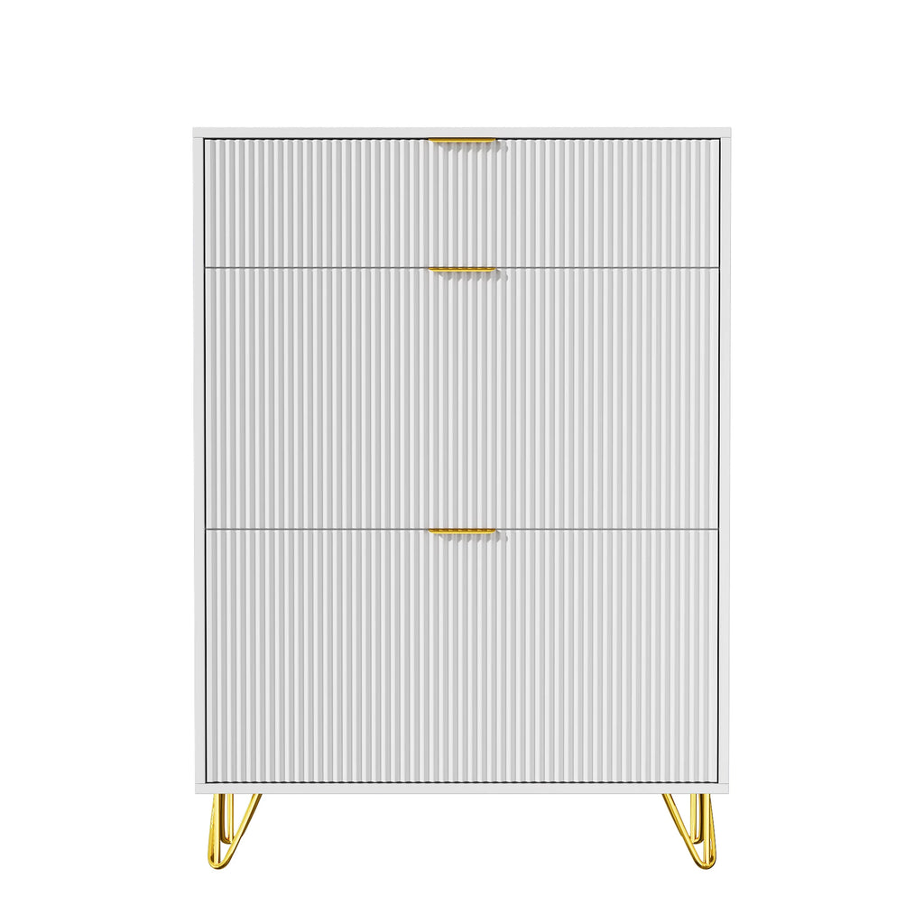 Meuble à chaussure motif ondulé 80x24x118.5cm -