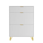 Meuble à chaussure motif ondulé 80x24x118.5cm -