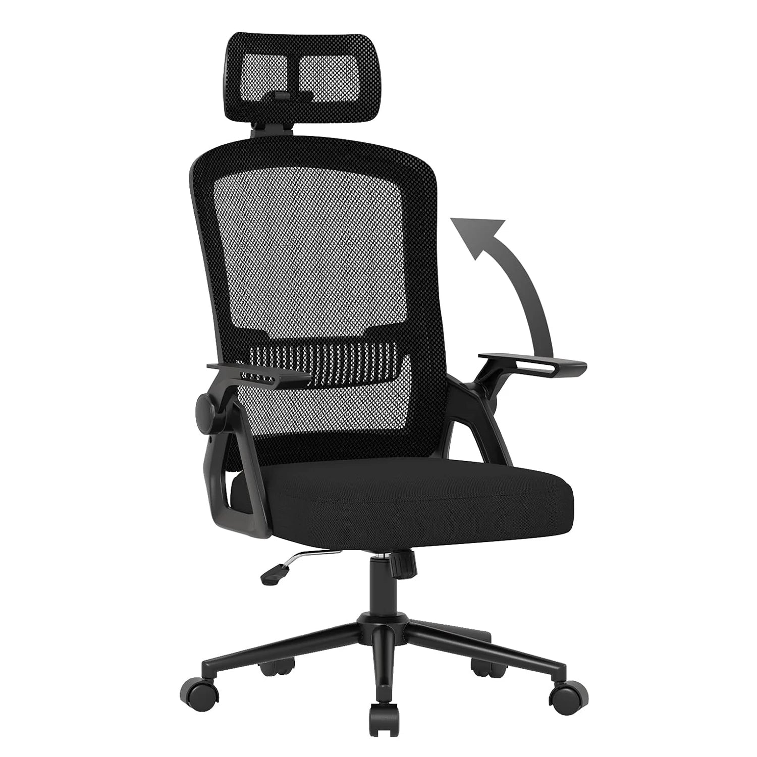 Chaise de bureau ergonomique réglable à roulette - Noir Chaise de bureau