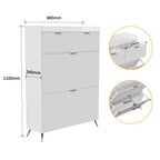 Meuble à chaussure motif ondulé 80x24x118.5cm -