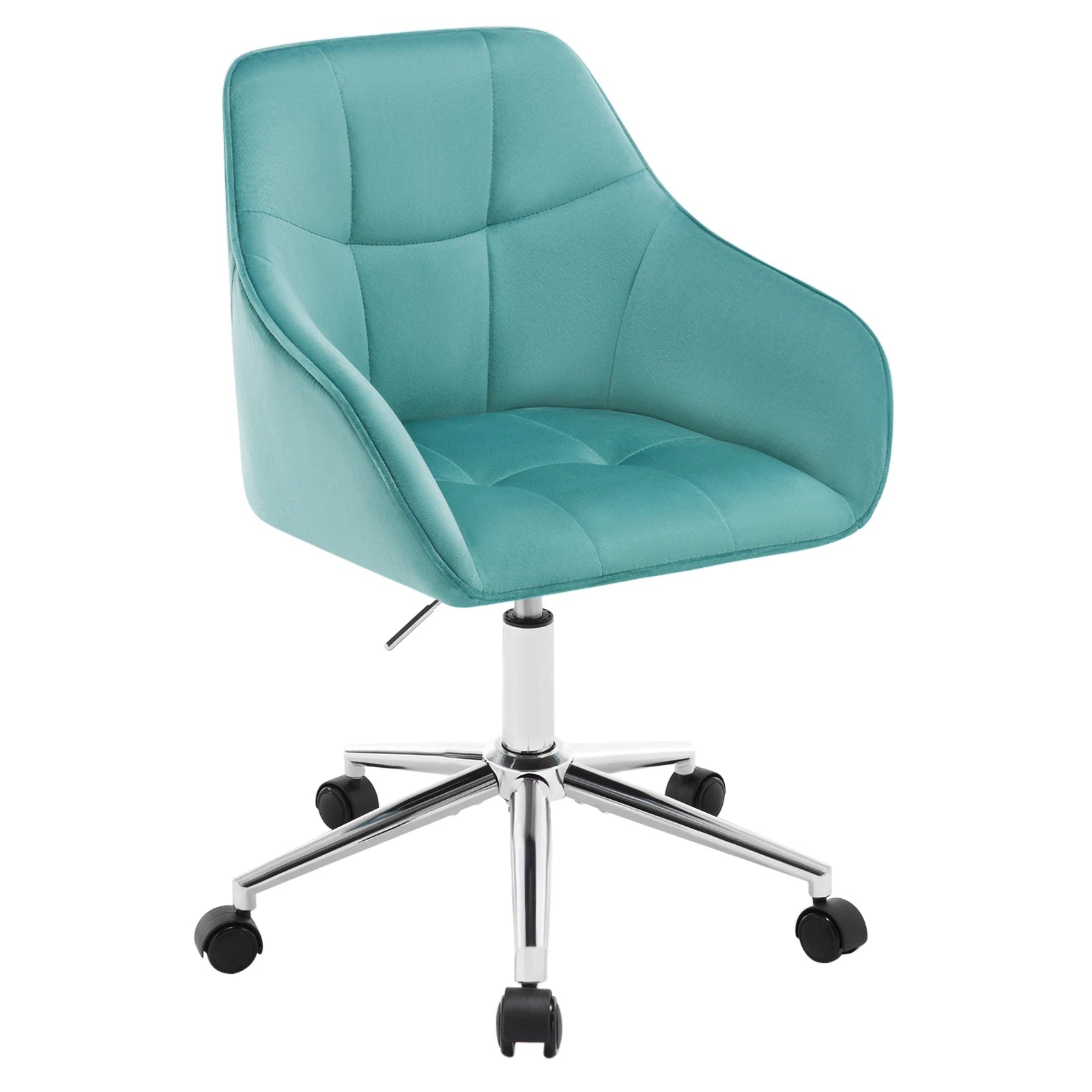 Chaise de bureau pivotante en velours - Turquoise Chaise de bureau