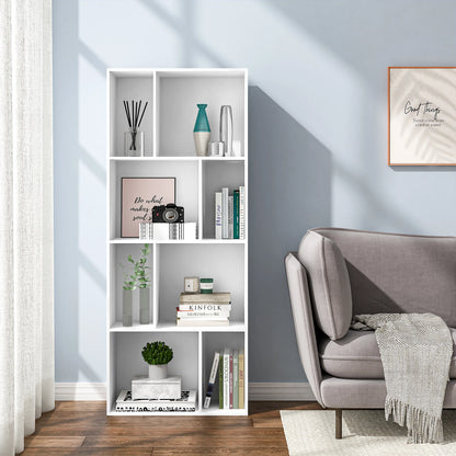 Étagère cube blanche haute à 8 compartiments -