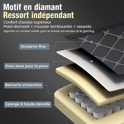 Chaise de bureau style gaming solide -