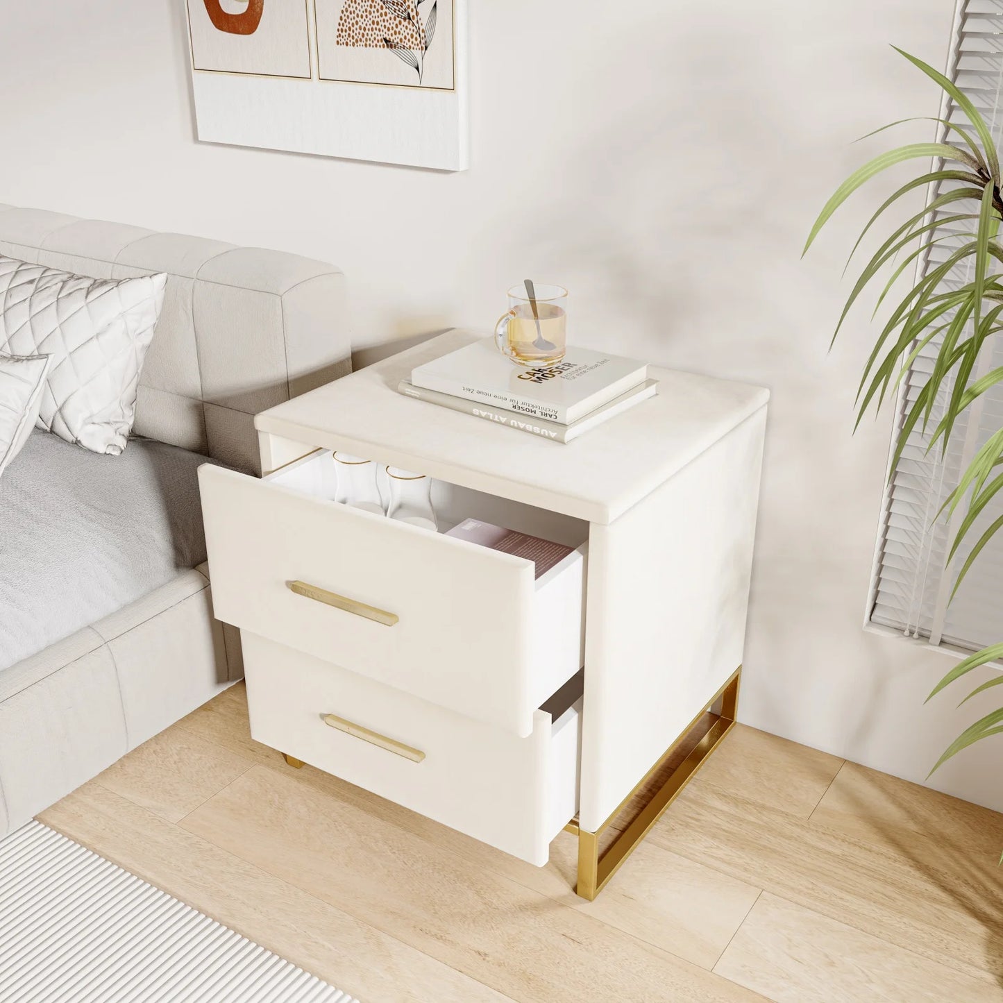 Table de chevet rustique - lot de 2 pièces -