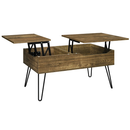 Table basse coulissante double plateau en bois - vintage bois Table basse