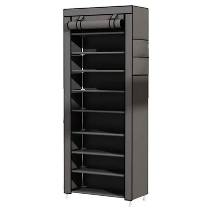 Étagère chaussures en tissu et métal 160x60x30 cm -