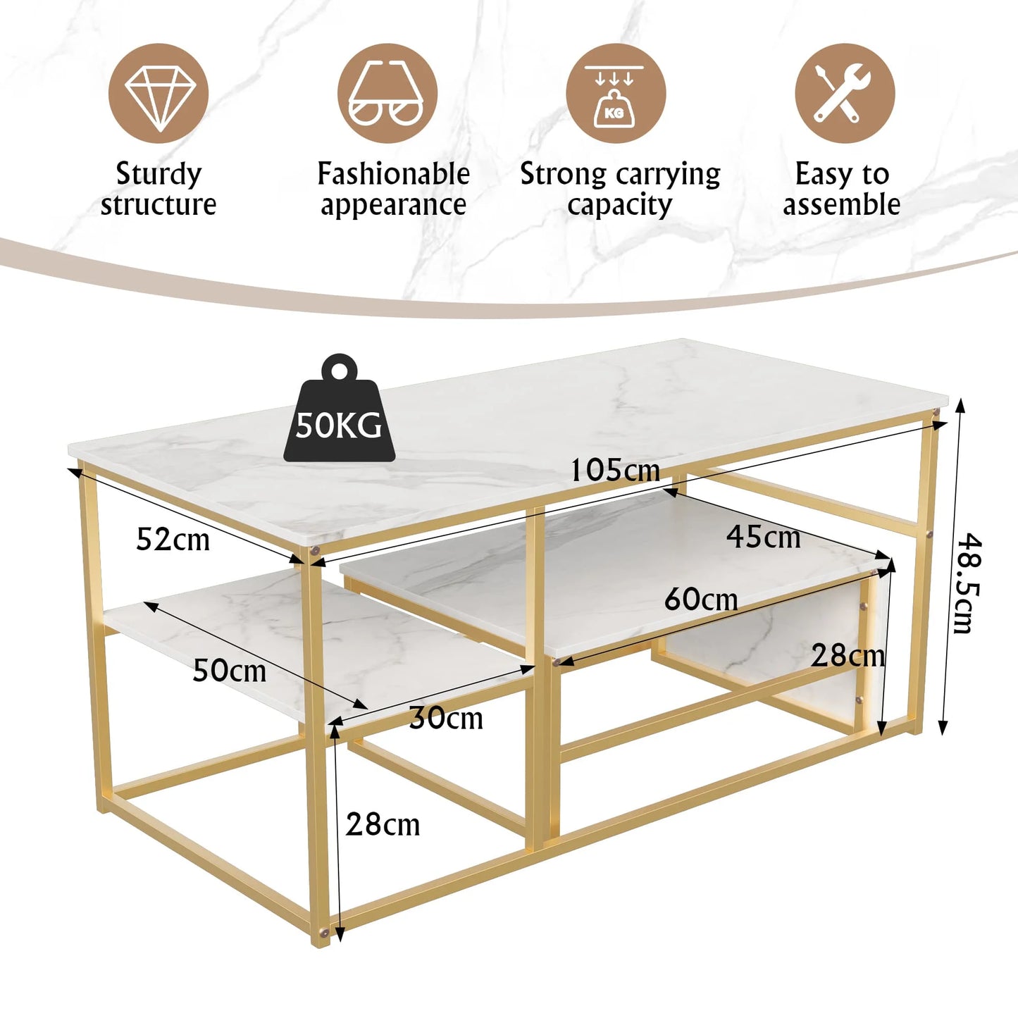Table basse simple pour le salon -