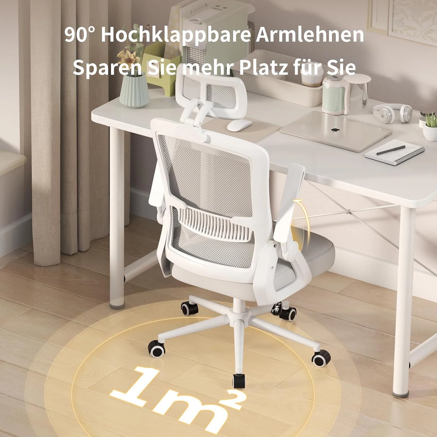 Chaise de bureau ergonomique réglable à roulette -