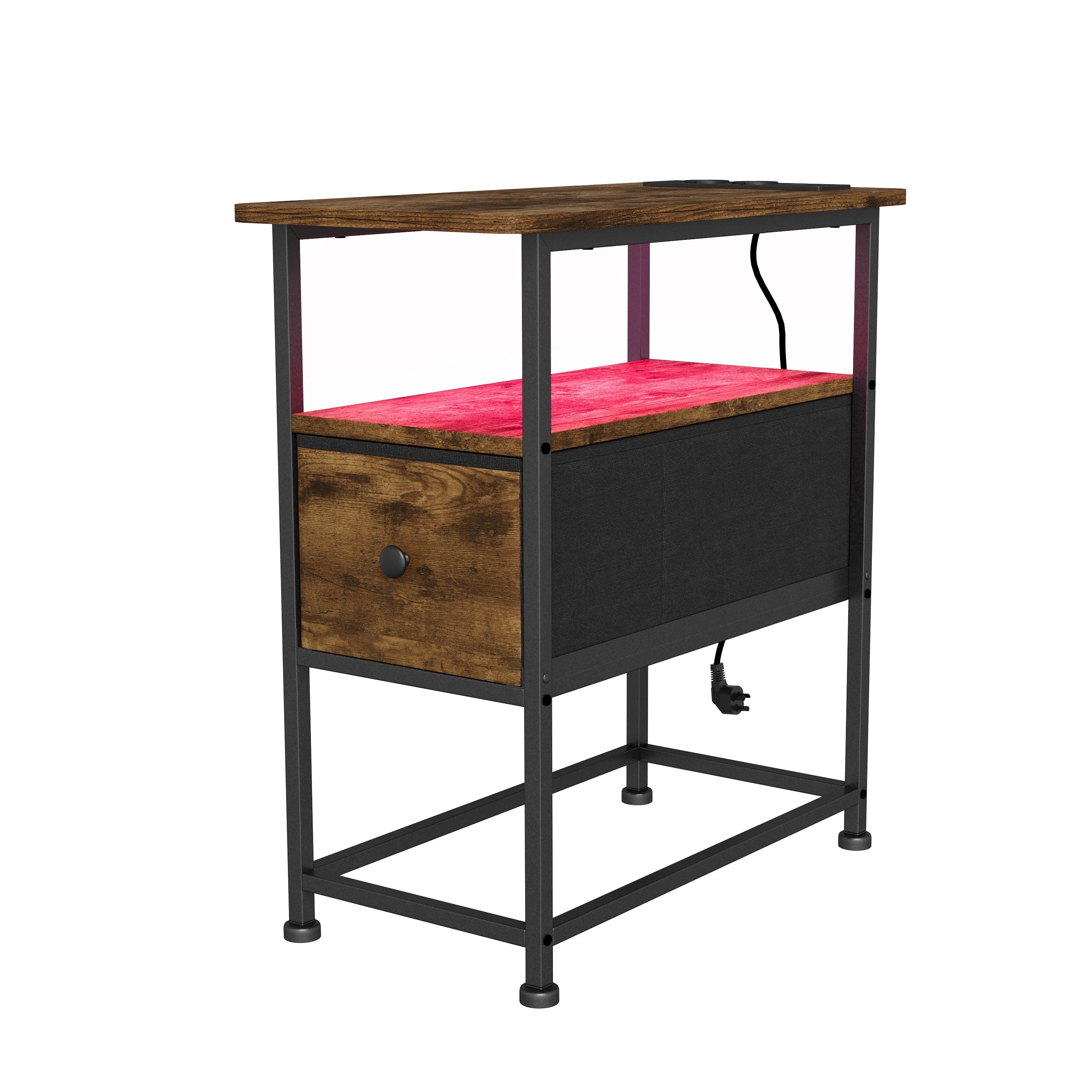 Table de chevet en métal Urban luxe avec LED -