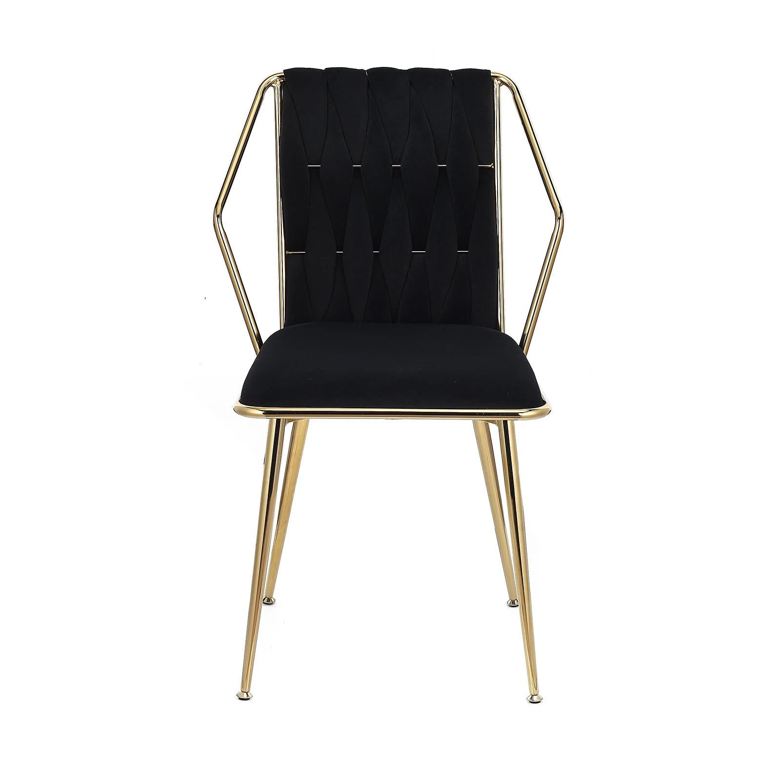 Chaise salle à manger couleur noir lot de 2 pièces avec accoudoirs -