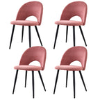Chaise salle à manger lot de 4 à dossier creux - Rose Chaise salle à manger