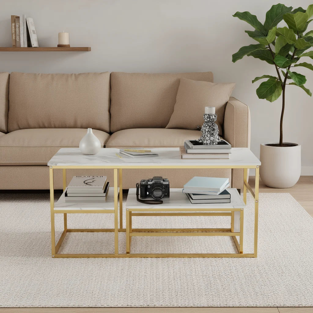 Table basse simple pour le salon - Doré Table basse