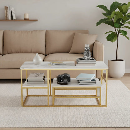 Table basse simple pour le salon - Doré Table basse