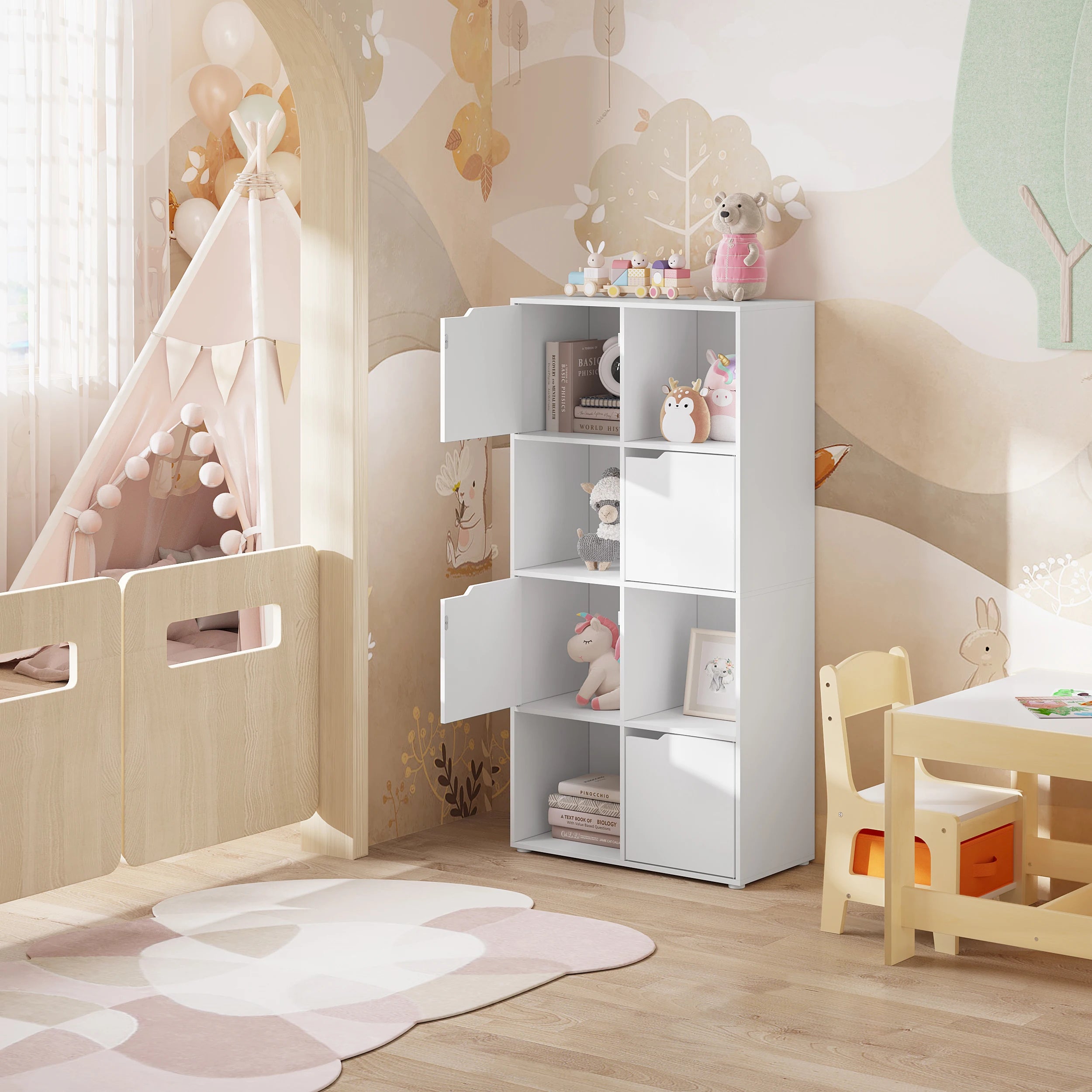 Étagère cube blanc en bois -