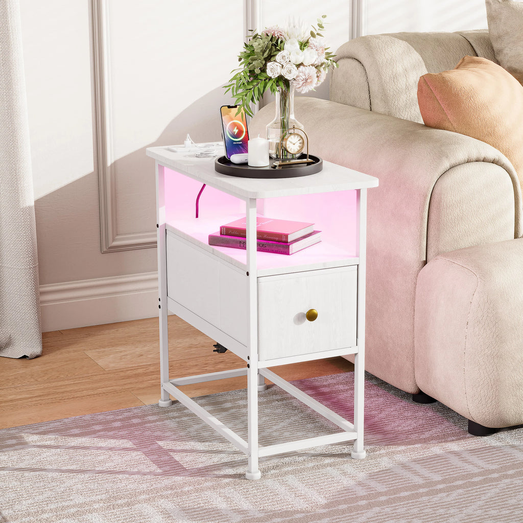 Table de chevet 1 tiroir blanc -