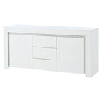 Meuble de rangement laquée brillante avec éclairage - Blanc