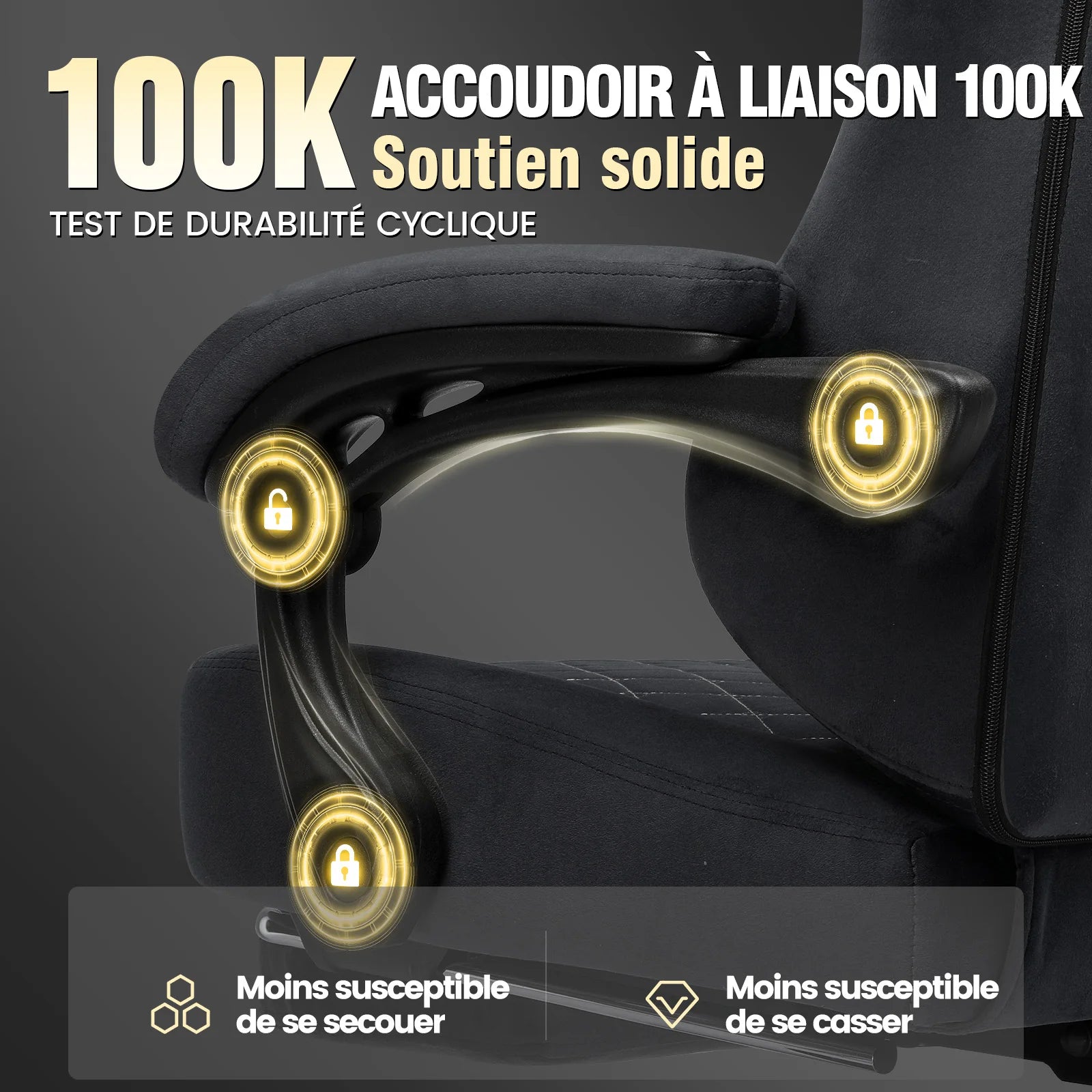 Chaise de bureau style gaming solide -