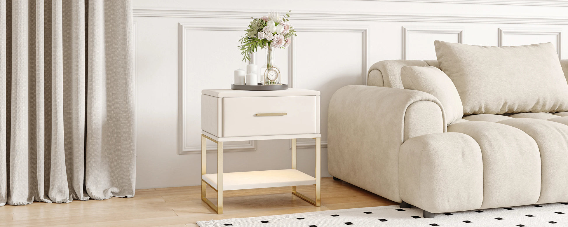 Table de chevet rustique - lot de 2 pièces -