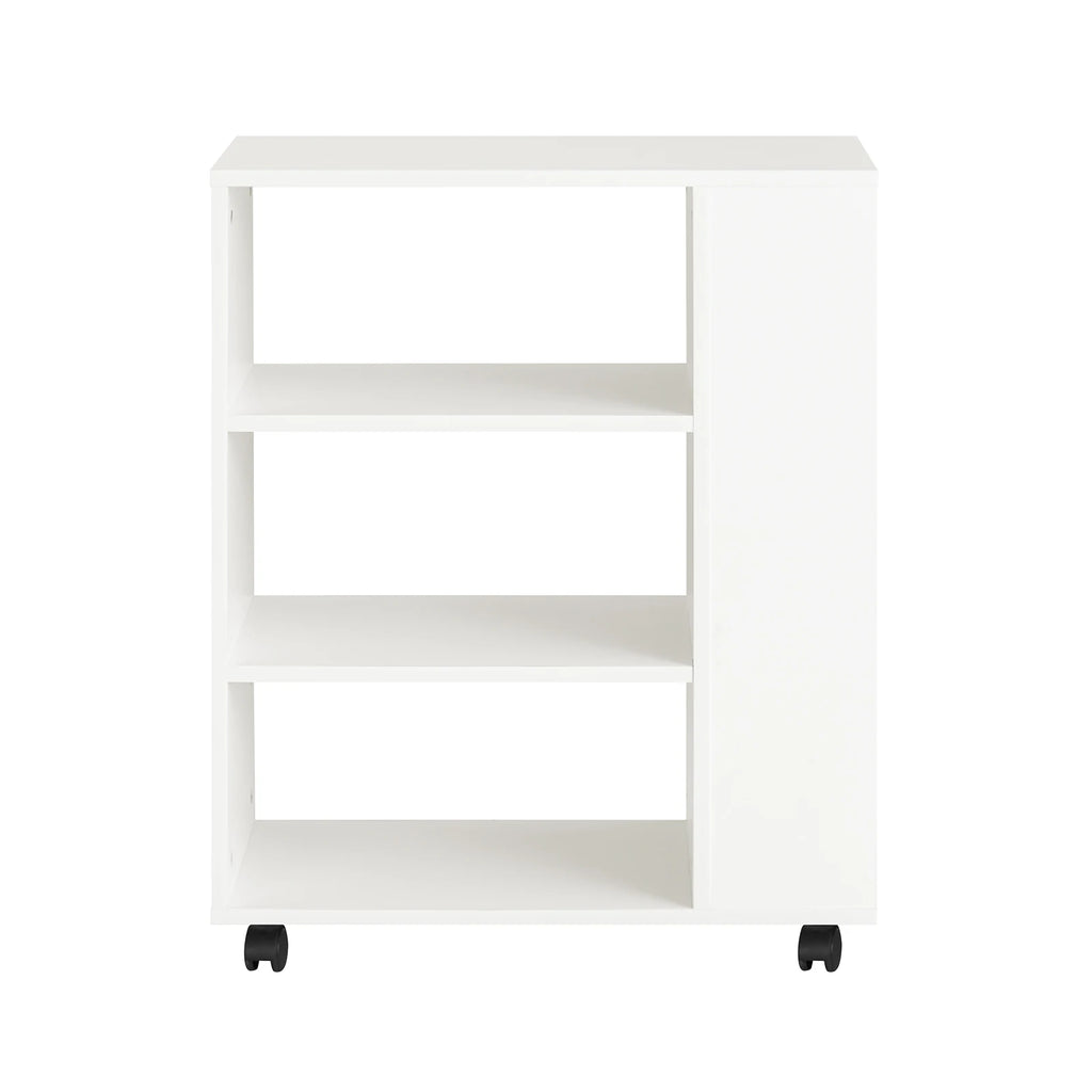 Meuble de rangement à roulettes blanches 60x75x35cm -