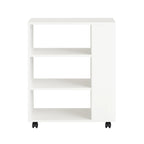 Meuble de rangement à roulettes blanches 60x75x35cm -
