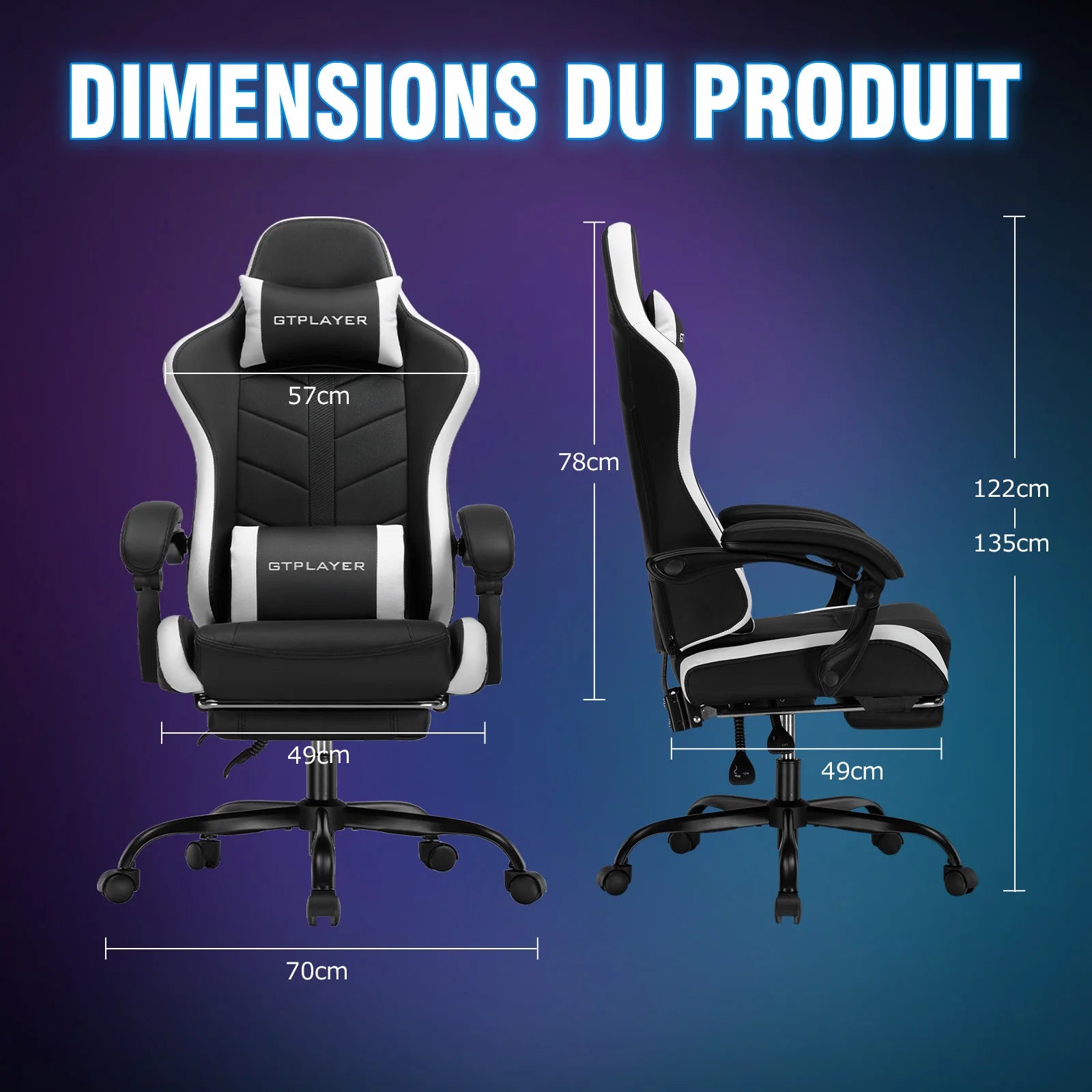 Chaise de bureau rouge et noir premium -