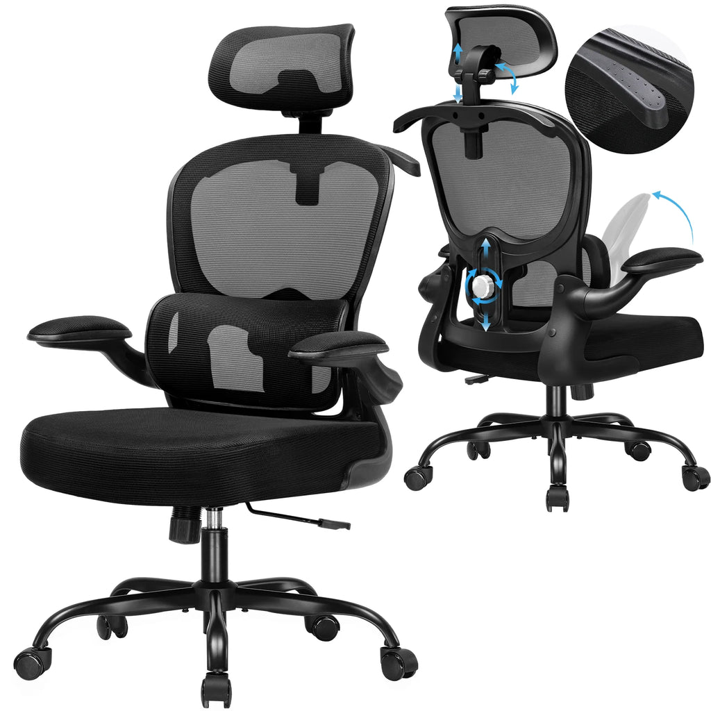 Chaise de bureau beige tendance et ergonomique - Noir Chaise de bureau