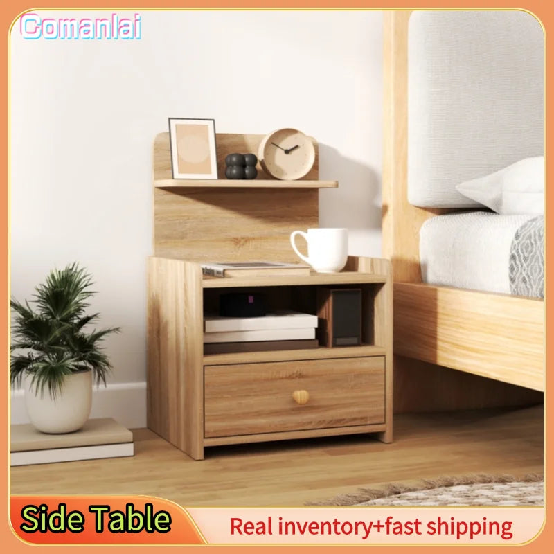 Table de chevet bois naturel clair 40 x 35 x 66 cm - Table de chevet