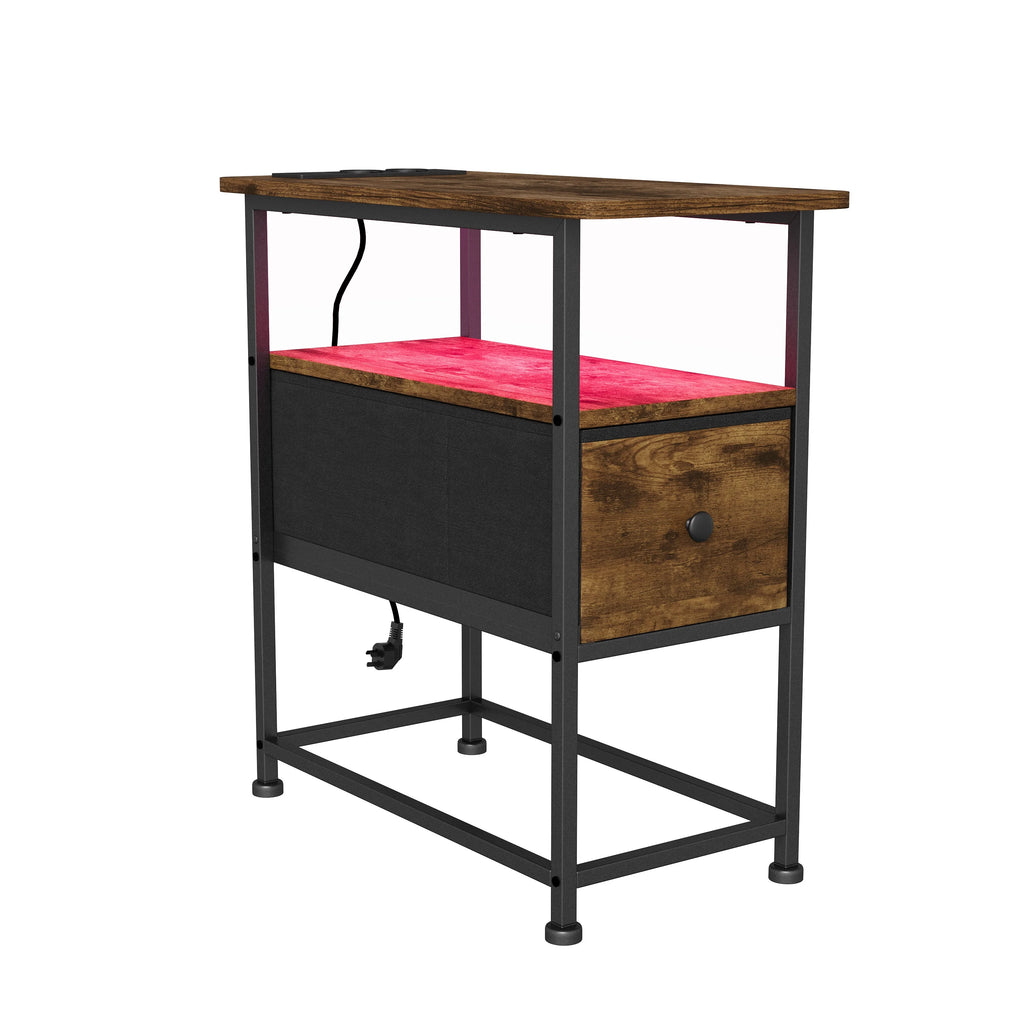 Table de chevet en métal Urban luxe avec LED -