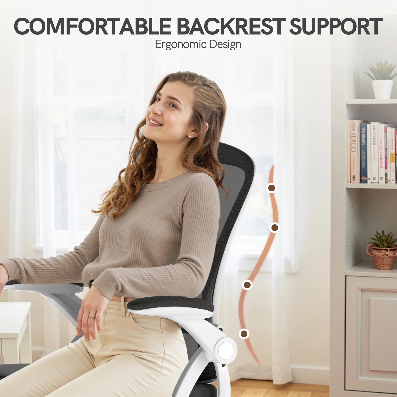 Chaise de bureau roulante avec accoudoirs -