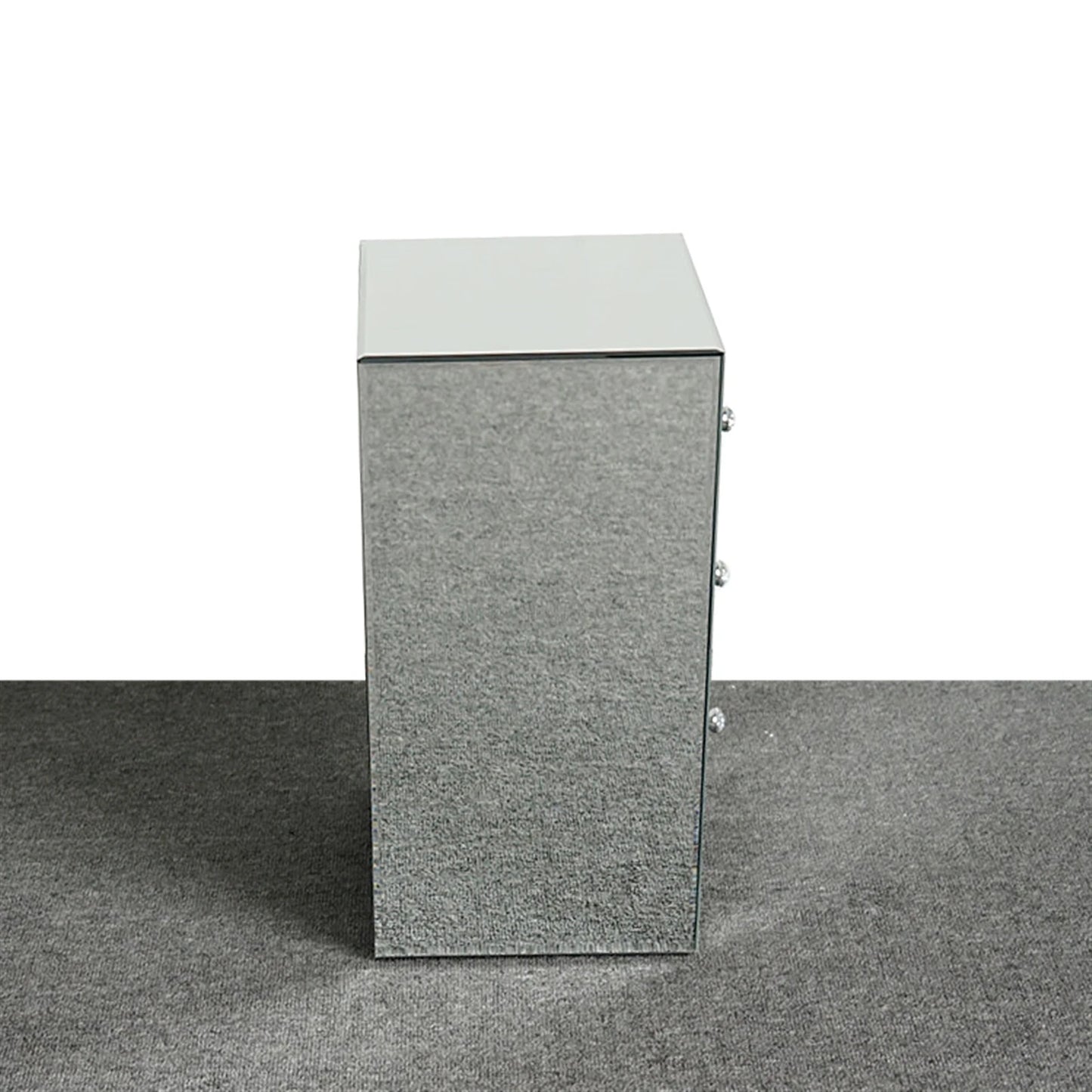 Table de chevet argent 3 tiroirs -