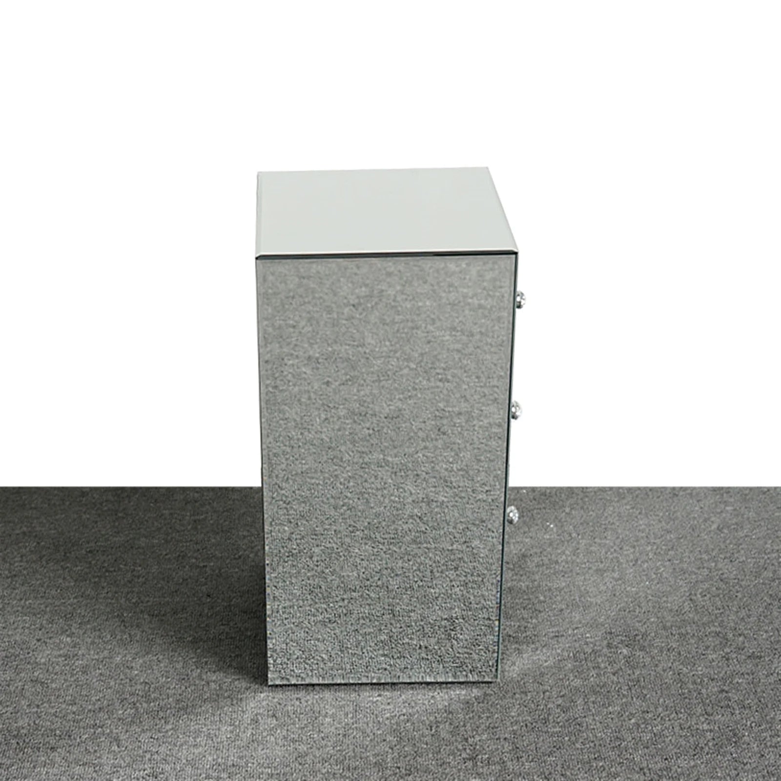 Table de chevet argent 3 tiroirs -