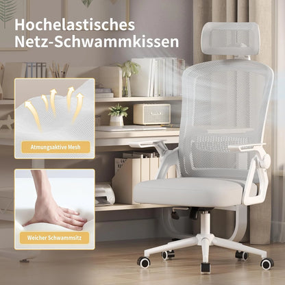 Chaise de bureau ergonomique réglable à roulette -