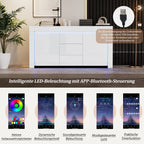 Meuble de rangement laquée brillante avec éclairage -