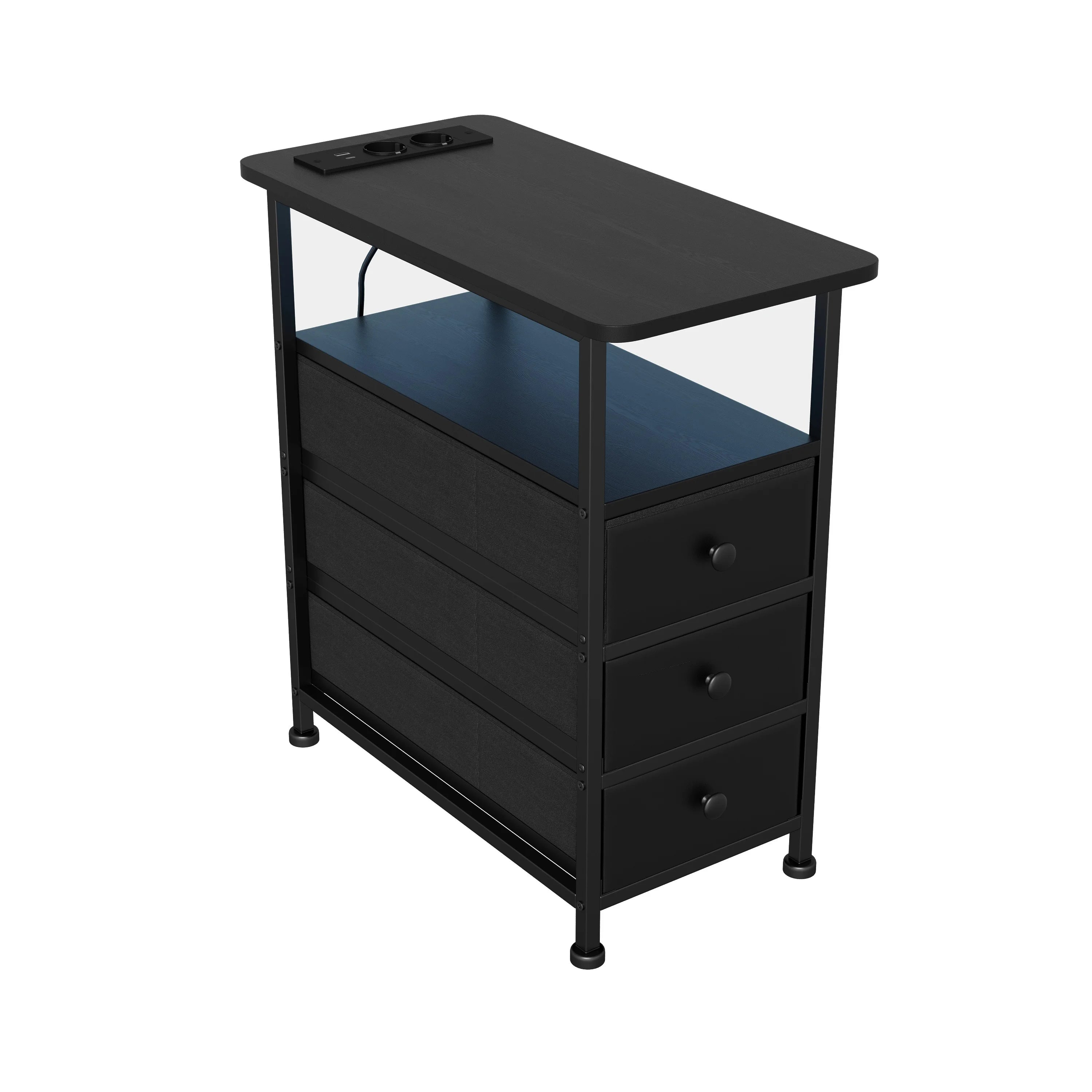 Table de nuit pas cher avec multiprise -