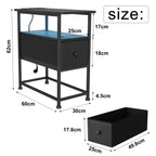 Table de chevet noir moderne design LED - Noir Table de chevet