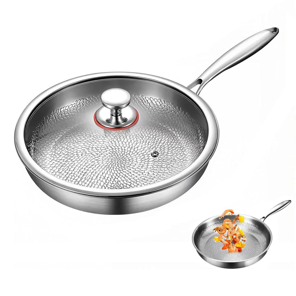 Poêle inox pour induction et cuisine tradition comme gastronomique -