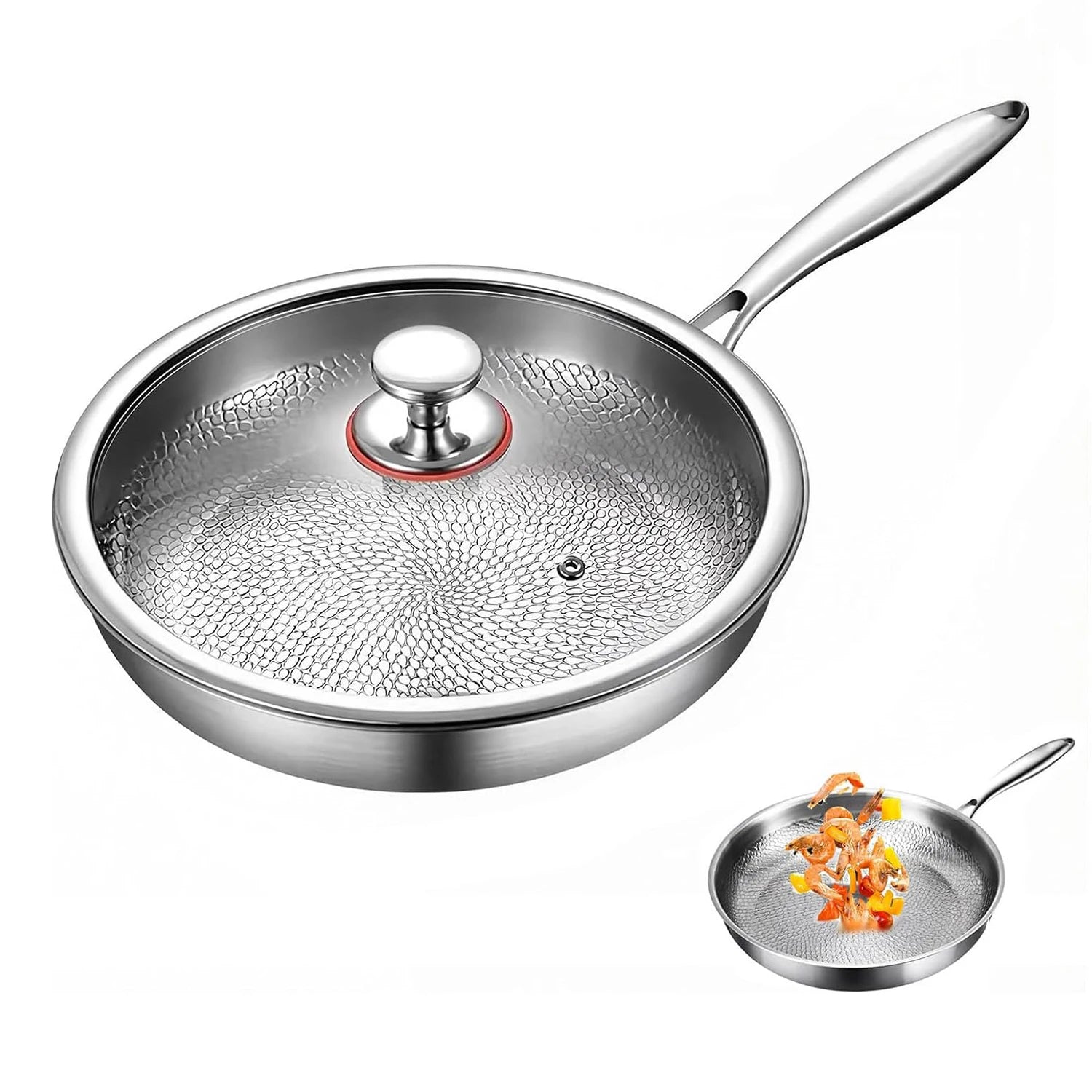 Poêle inox pour induction et cuisine tradition comme gastronomique -