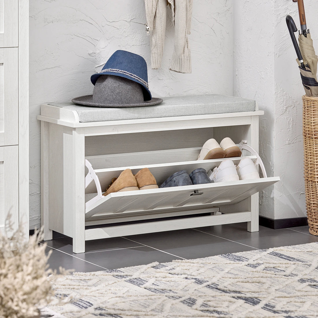 Meuble à chaussure blanc moderne -