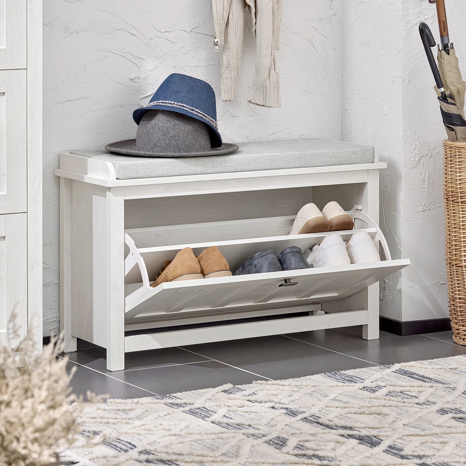 Meuble à chaussure blanc moderne -