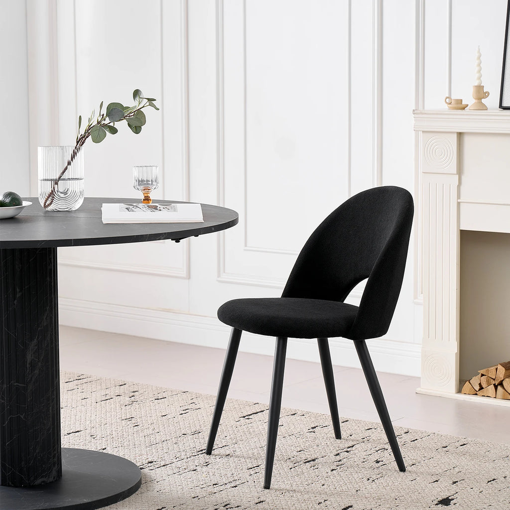 Chaise salle à manger lot de 4 à dossier creux -