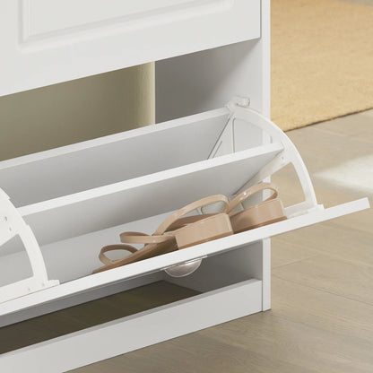 Meuble chaussure à 4 rabats blanc -