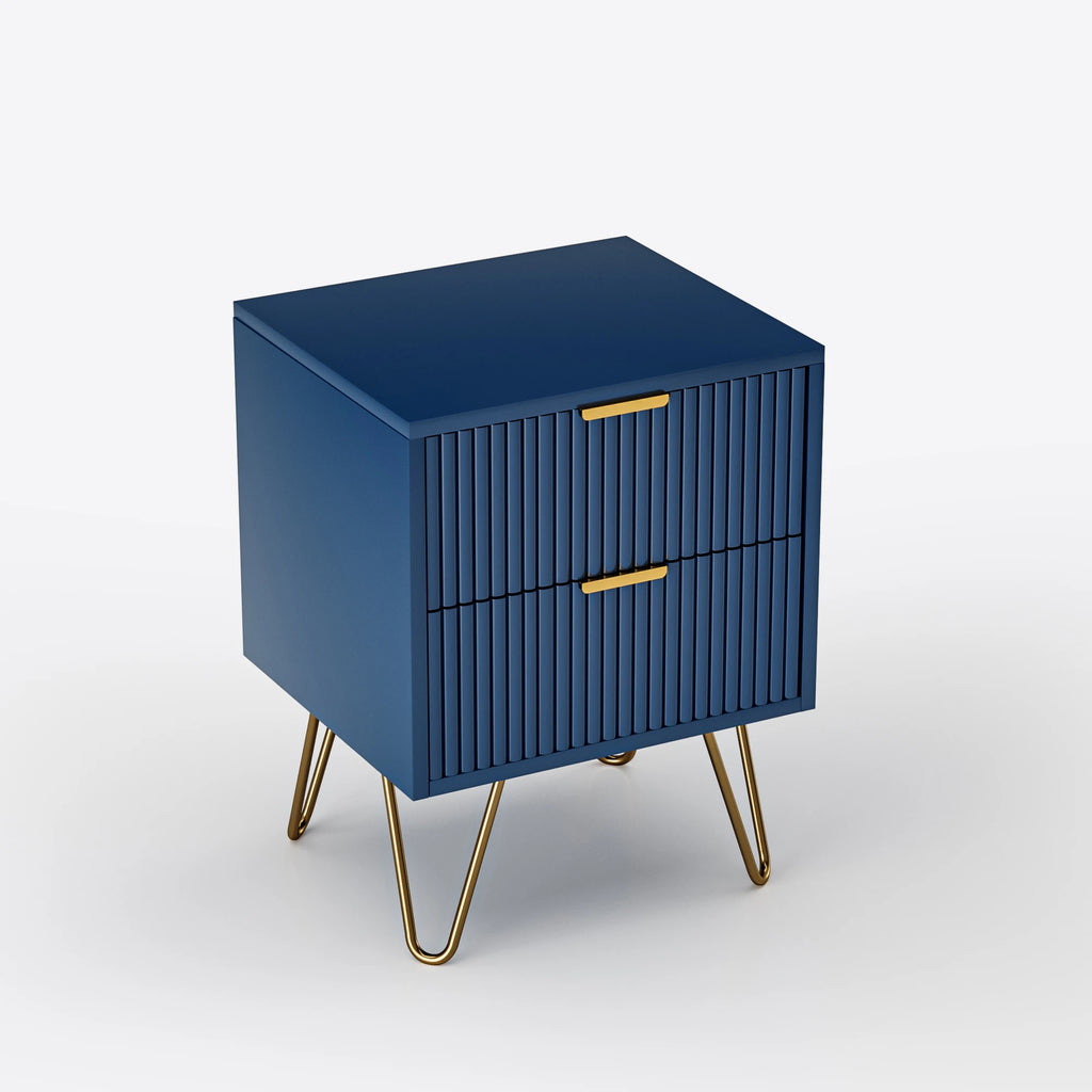 Table de chevet sans tiroir bleu -