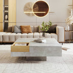 Table basse carrée avec rangement sur le coté 72x72x30cm -