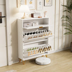 Meuble à chaussure motif ondulé 80x24x118.5cm -