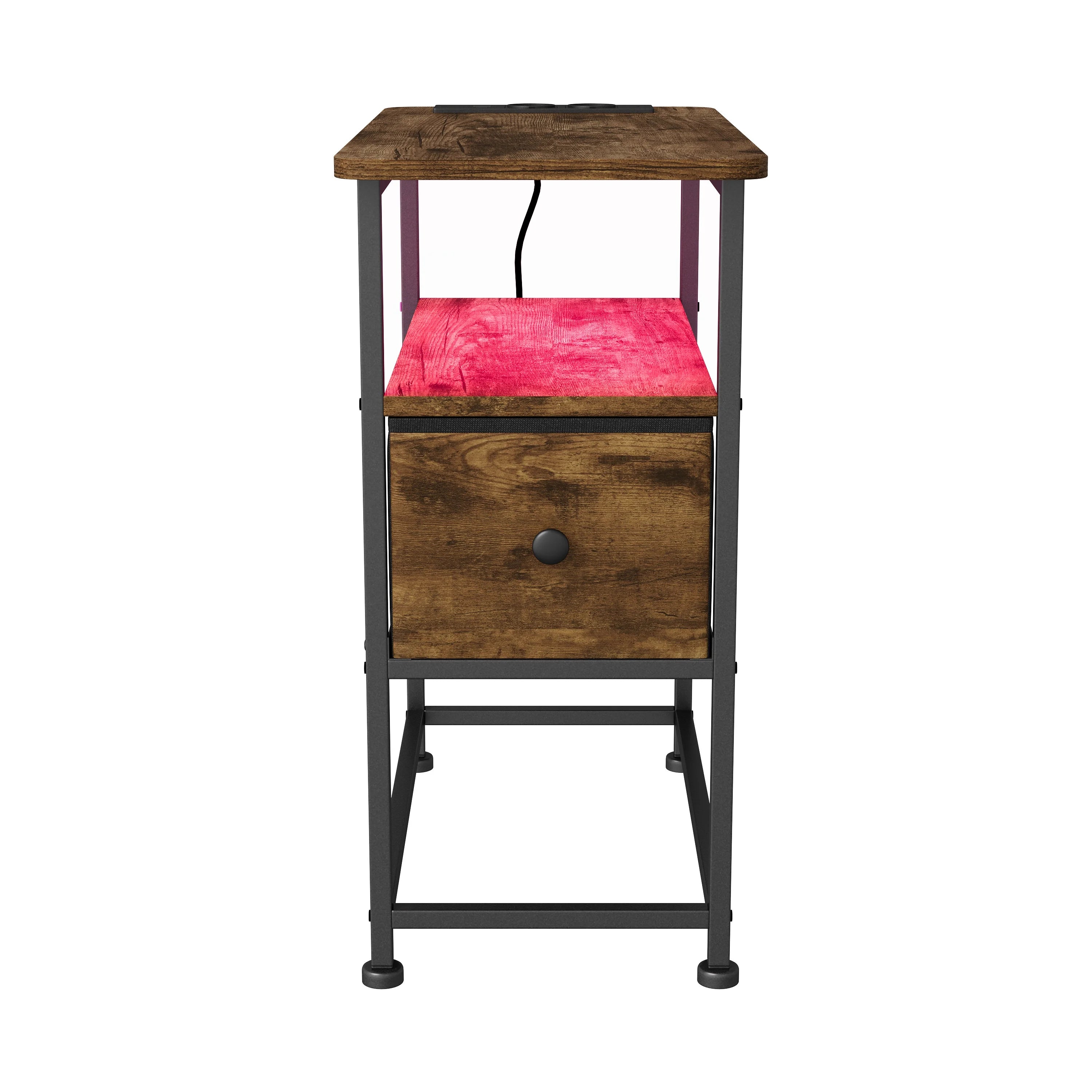 Table de chevet en métal Urban luxe avec LED -